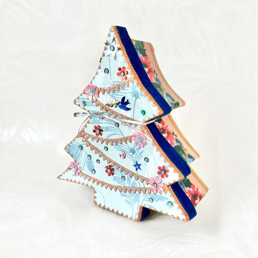 Paper Mache Pine Tree Box - #8