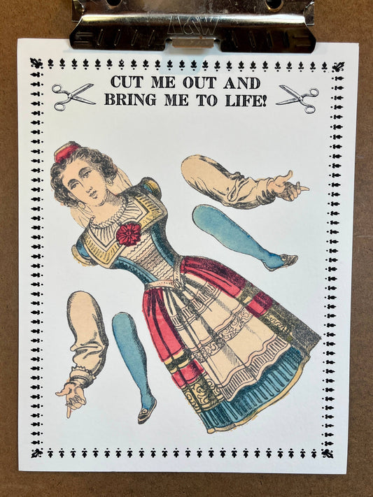 Paper Puppet Cut Out Art Cards