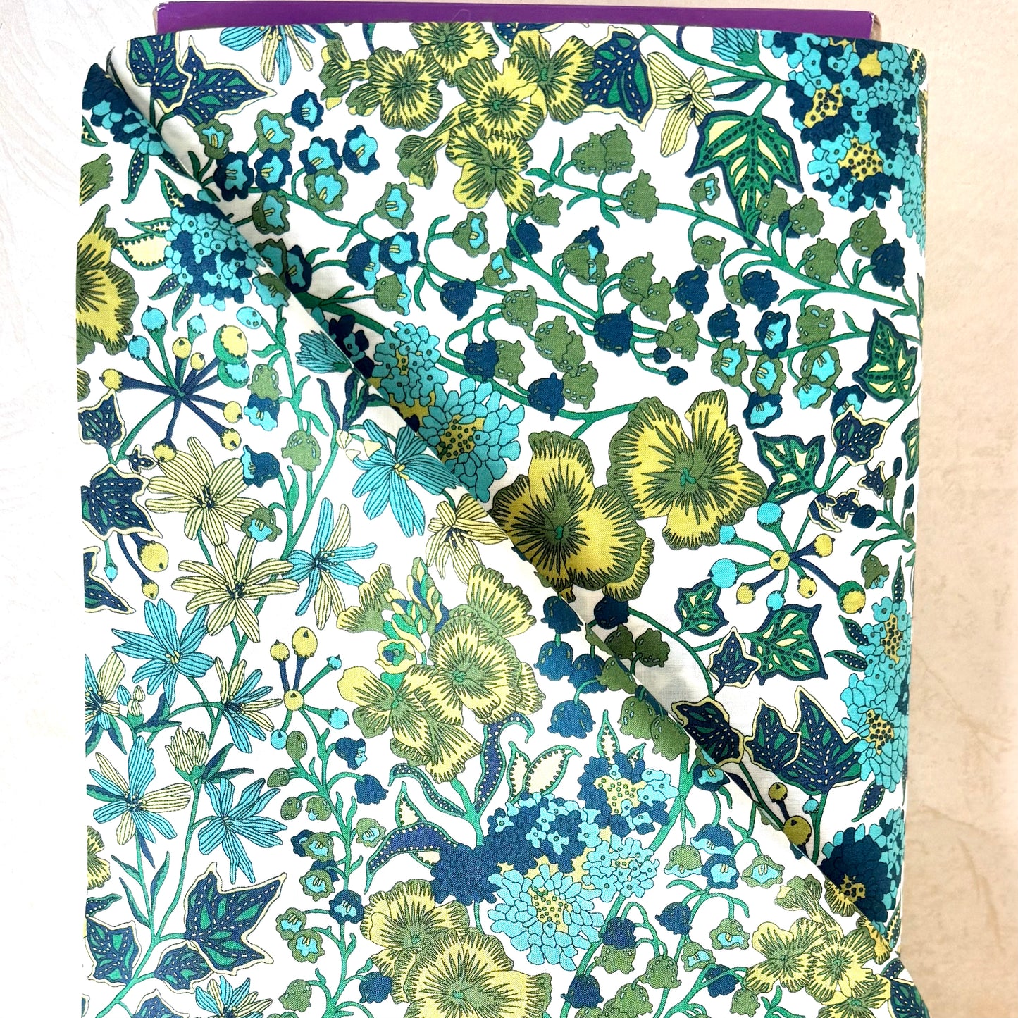 Edna Berry Teal - Liberty of London Cotton Tana Lawn - Half Yard
