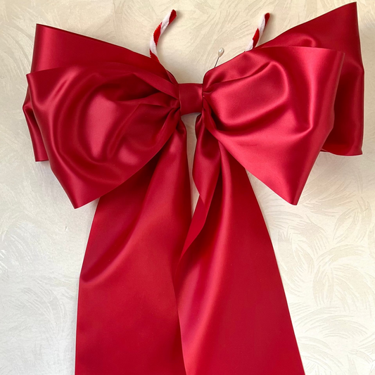 Large Double Satin Bow with Tails