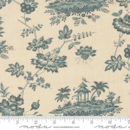 Fleur De Paris Pearl French Blu Fabric - Half Yard