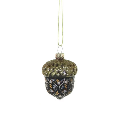 Glass Homespun Acorn Ornament