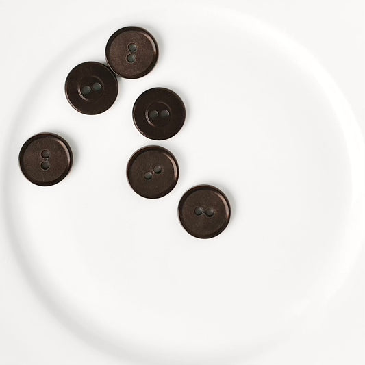 18MM 2 Hole Frosted Brown Button -Vintage