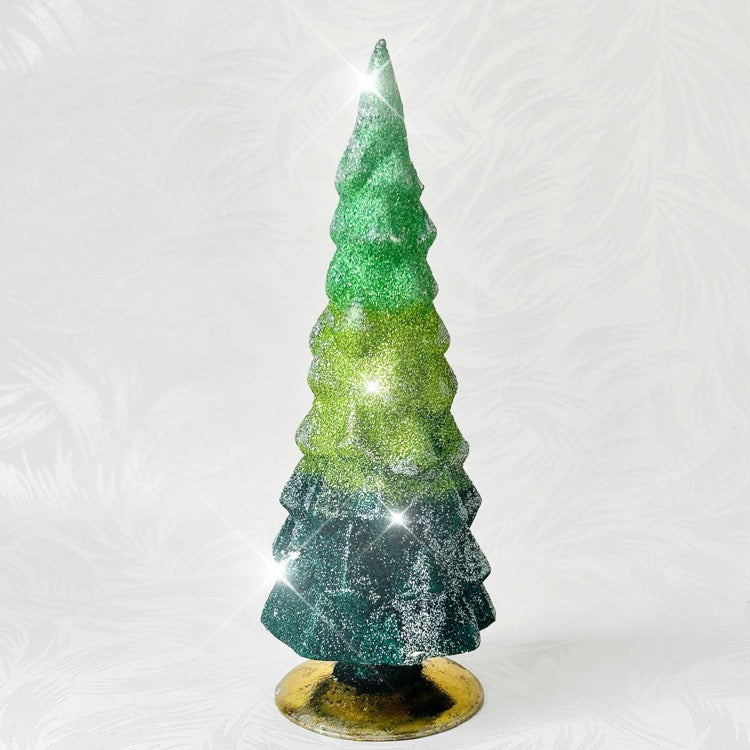 Glass Glittered Gradient Trees