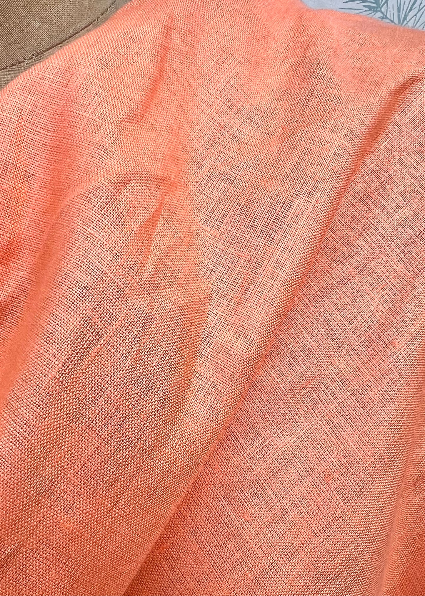 Frosted Mango Linen Medium Weight Fabric - Half Yard