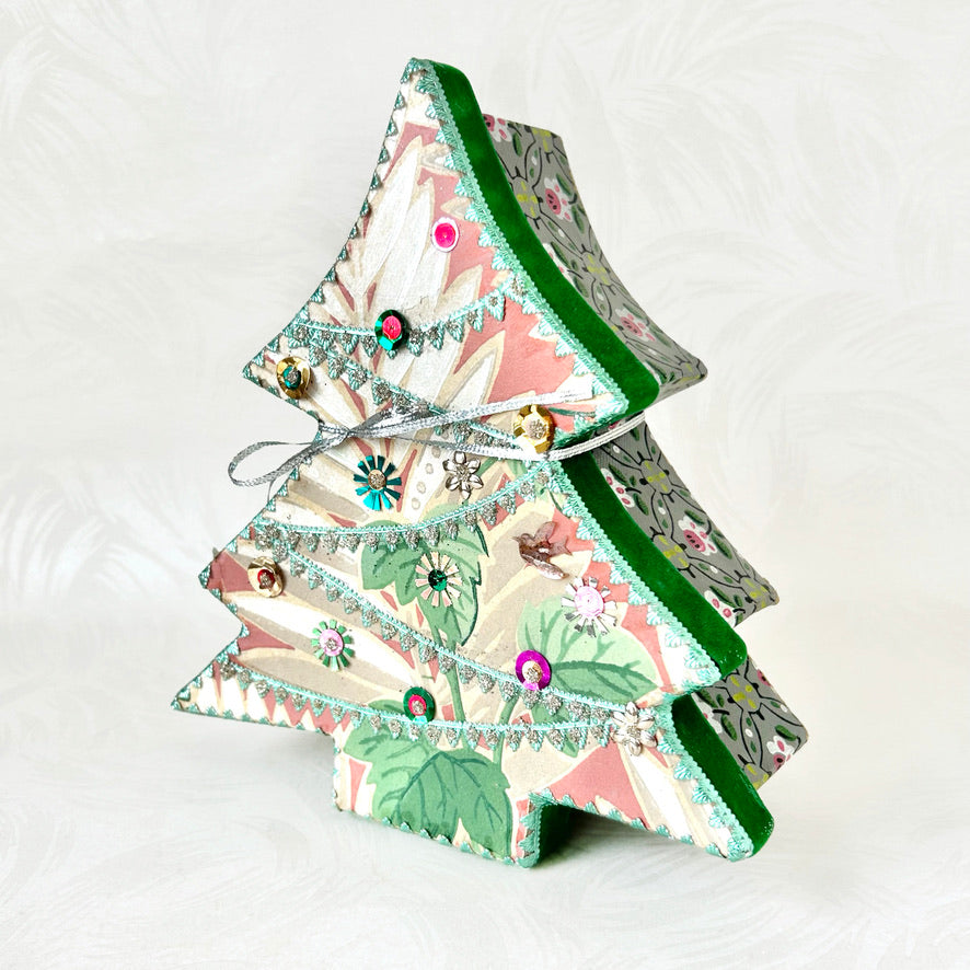 Paper Mache Pine Tree Box - #5