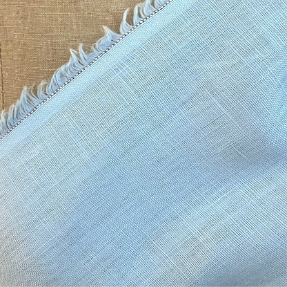 Lightweight Light Blue Chambray Linen Fabric - Half Yard