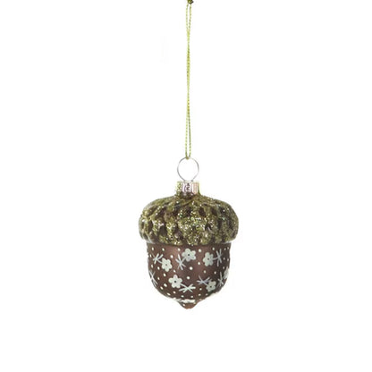 Glass Homespun Acorn Ornament