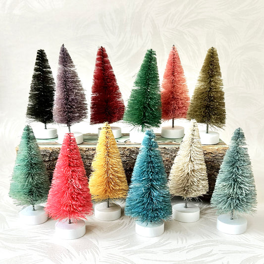 Rainbow Bottle Brush Trees - Set of 12