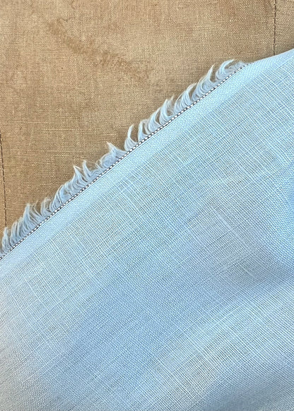 Lightweight Light Blue Chambray Linen Fabric - Half Yard