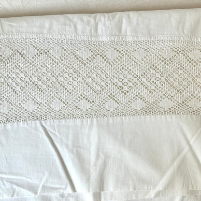 Vintage Cotton Crochet Insert Edge Sheet