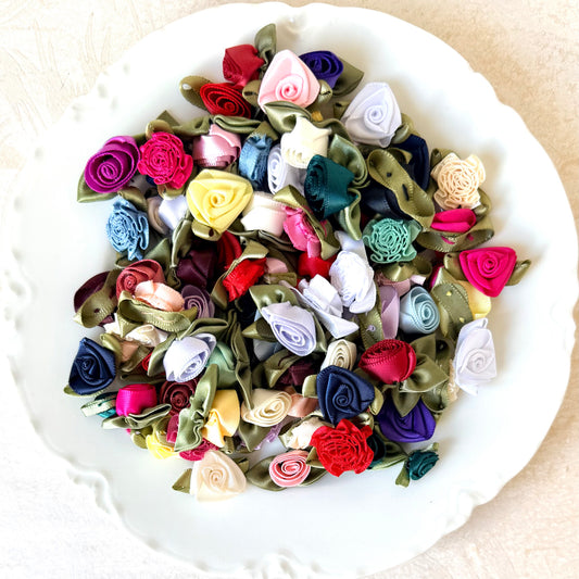 Rolled Ribbon Roses - Vintage