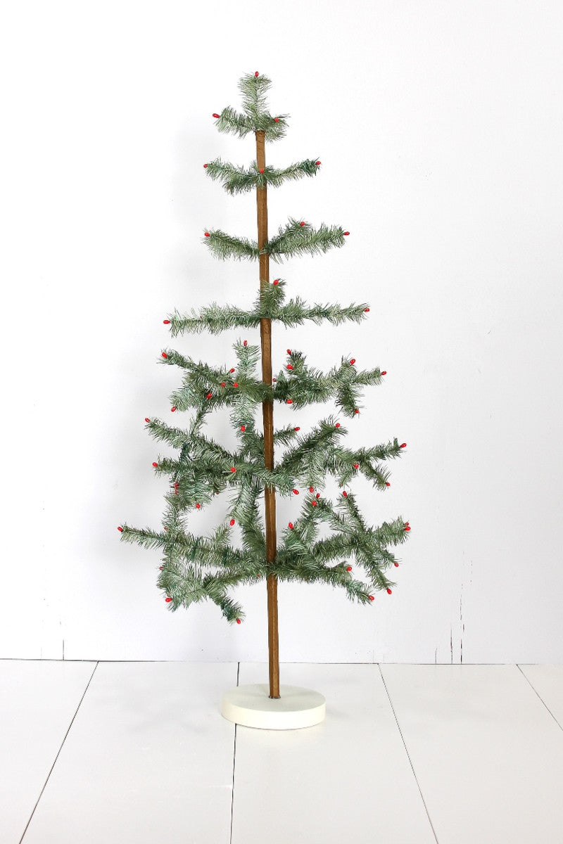 Tabletop Green Feather Christmas Tree