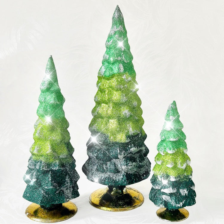 Glass Glittered Gradient Trees