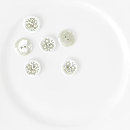 18MM 2 Hole Etched Flower Buttons - Multiple Colors