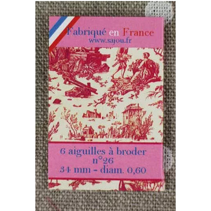 Embroidery Needles Round Point Toile de Jouy Booklet - Sajou