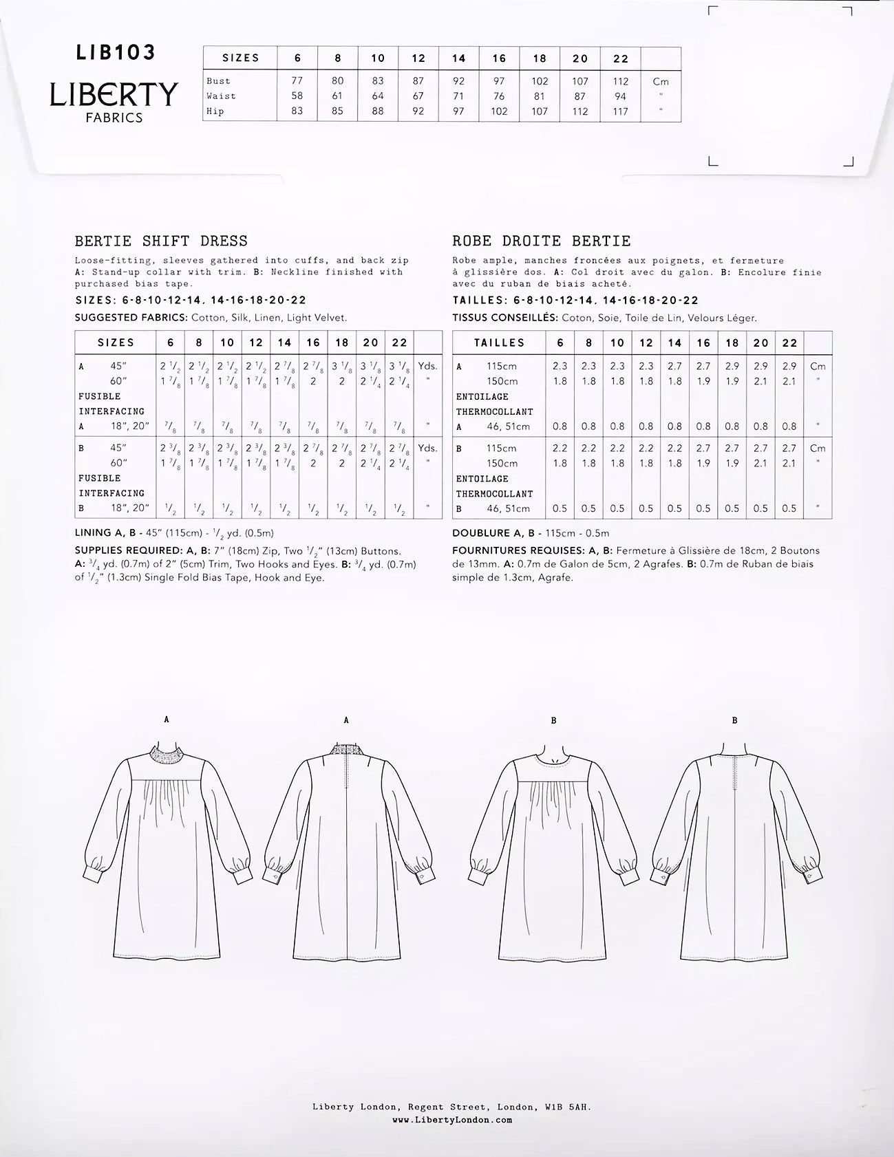 Bertie Shift Dress - by Liberty of London