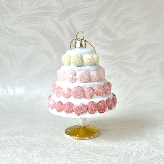 Glittered Macaroon Cake Ornament