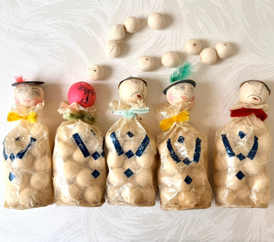 Vintage Spun Cotton Balls Favor Bag