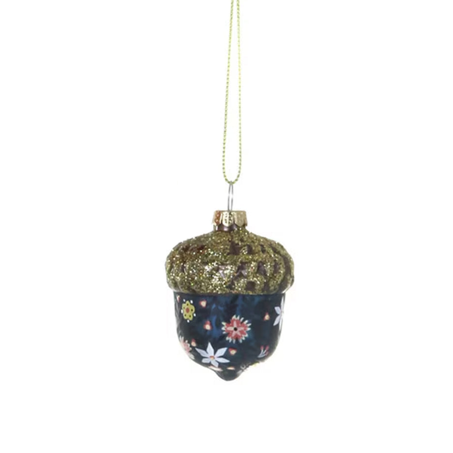 Glass Homespun Acorn Ornament