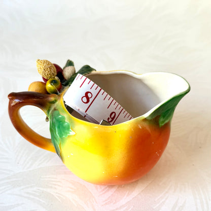 Antique Peaches Sugar & Creamer Pincushion Set