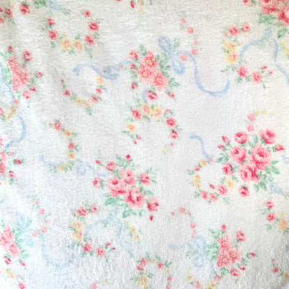 Pretty Floral Terrycloth Fabric - Vintage