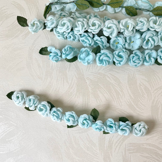Light Blue Rose Garland Vintage Millinery Flowers