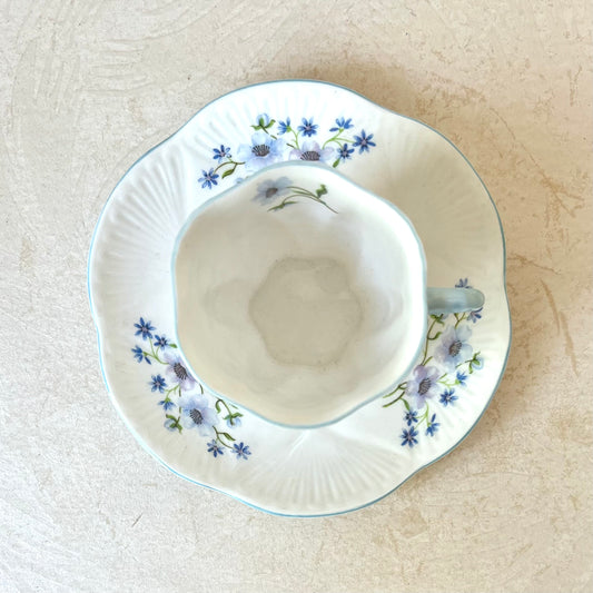 Shelly Blue Rock  Vintage Bone China