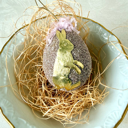 Pale Orchid Glitter Egg Ornament