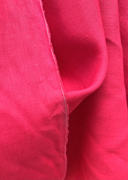 Red Linen Heavyweight Fabric - Half Yard