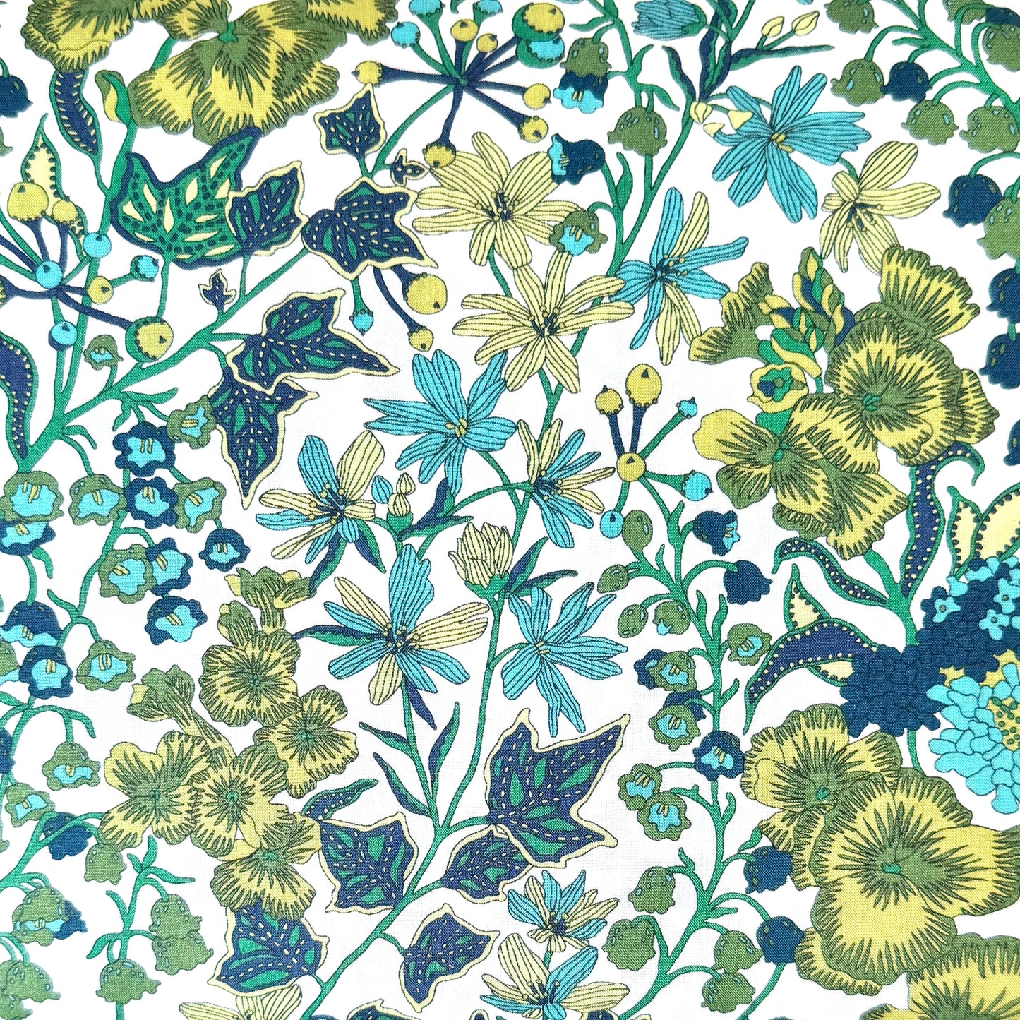 Edna Berry Teal - Liberty of London Cotton Tana Lawn - Half Yard
