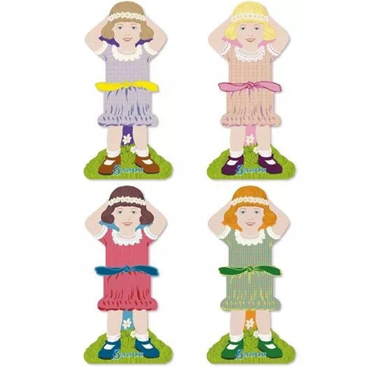 Storage Thread Ribbon Cards - Girls Family 1- Sajou France
