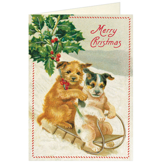 Christmas Greetings Card by Cavallini, Dogs