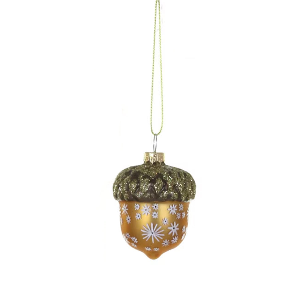Glass Homespun Acorn Ornament