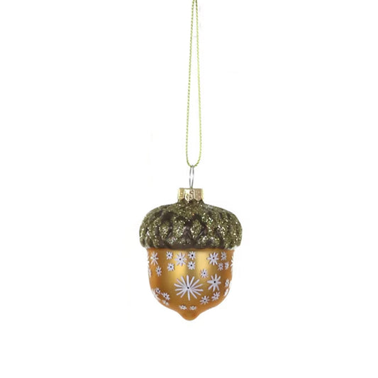 Glass Homespun Acorn Ornament