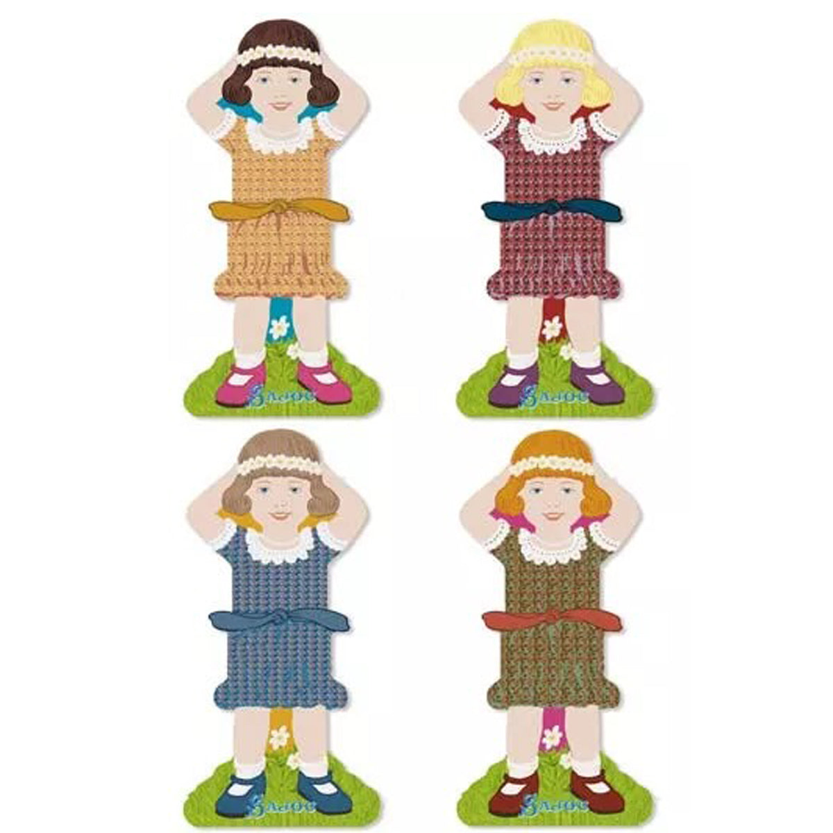 Storage Thread Ribbon Cards - Girls Family 3 - Sajou France