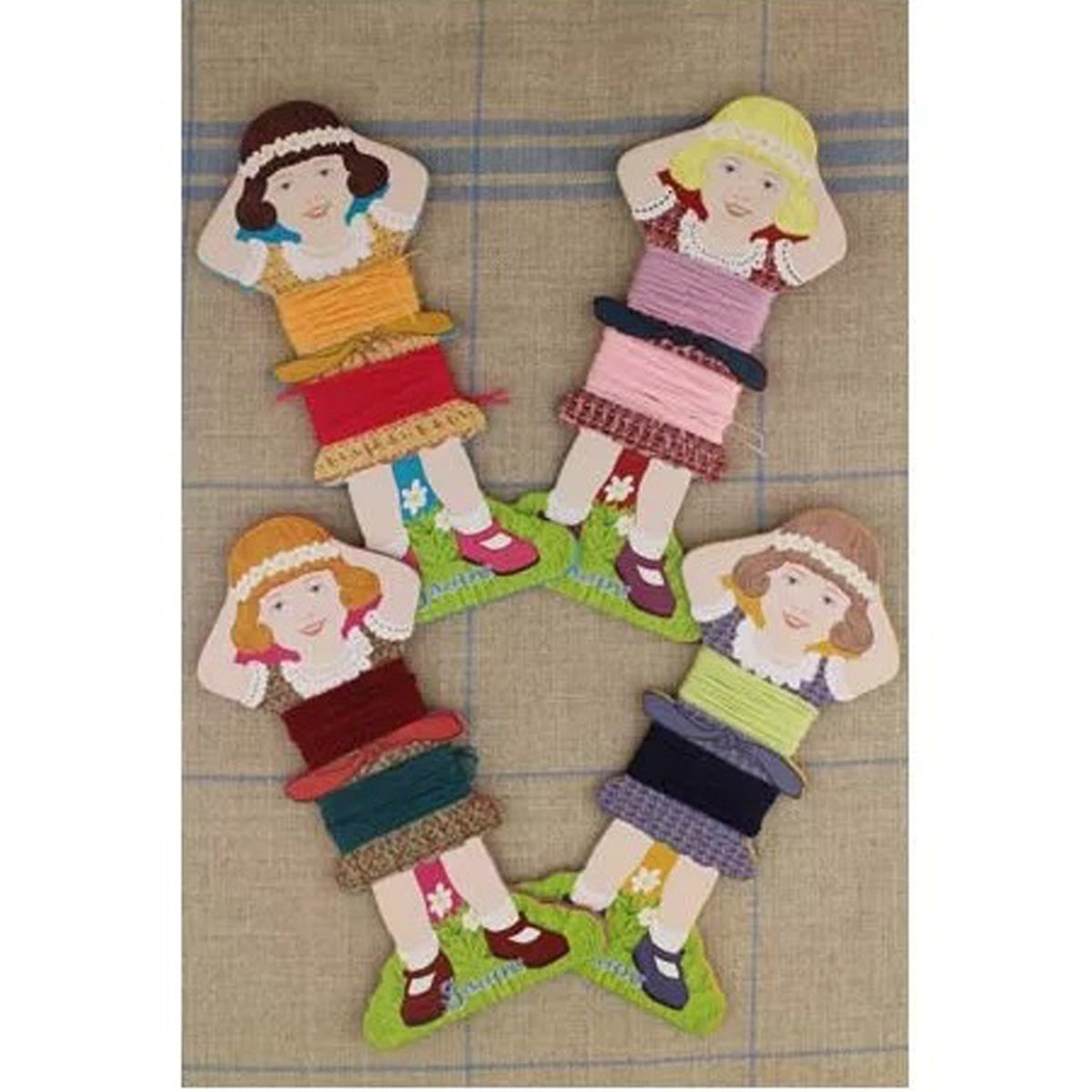 Storage Thread Ribbon Cards - Girls Family 3 - Sajou France