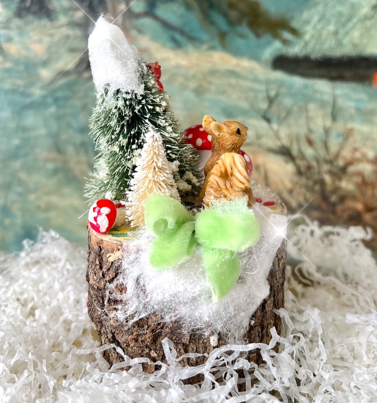 Holiday Squirrel Forest Scene