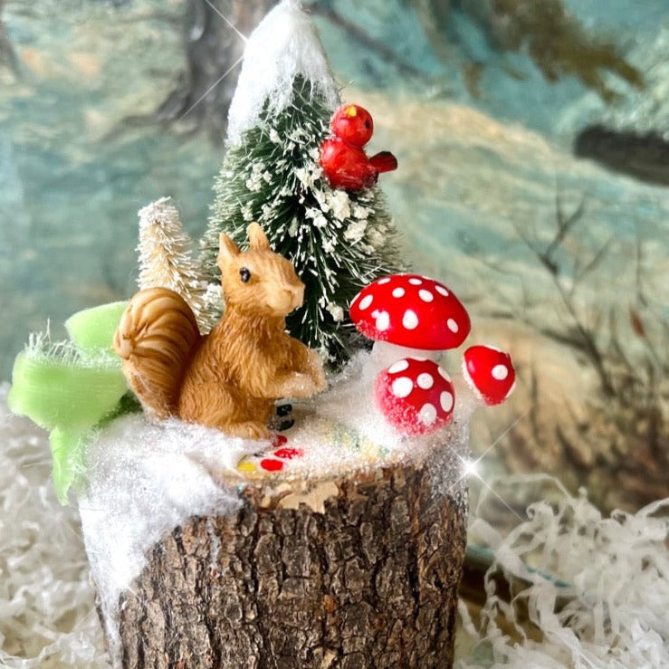 Holiday Squirrel Forest Scene