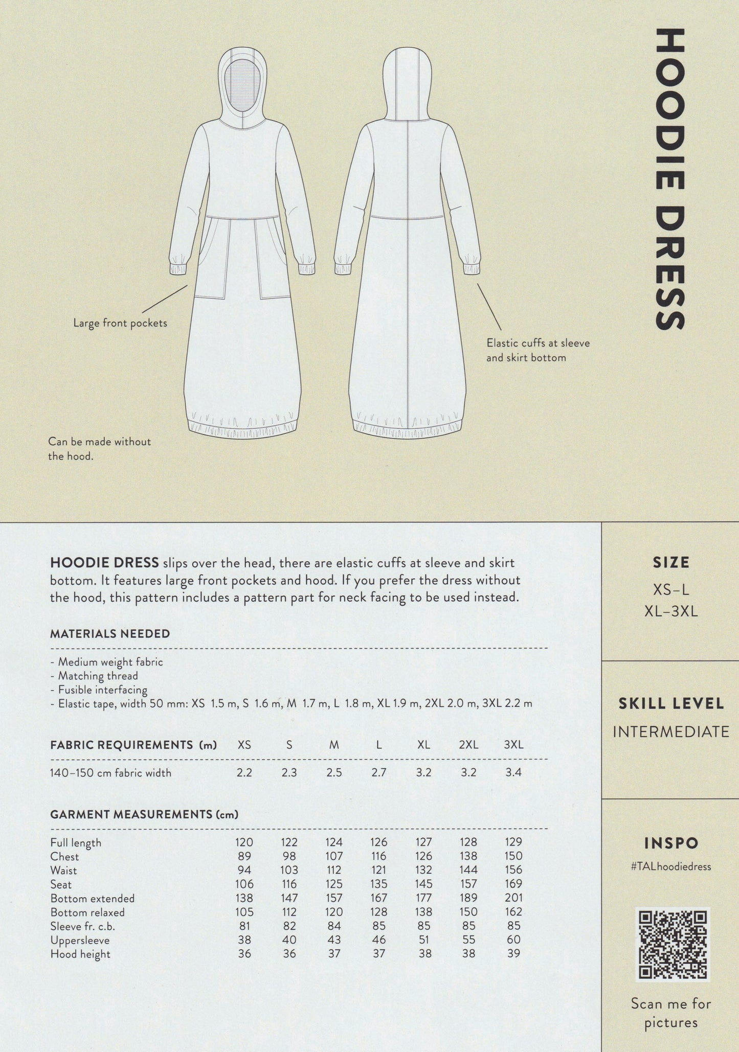 Hoodie Dress Pattern by The Assembly Line