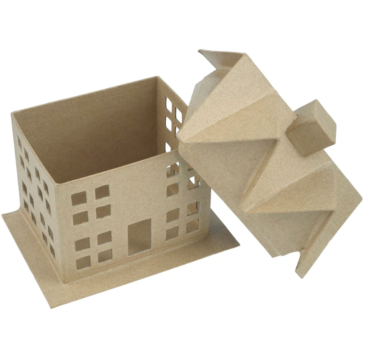Large Paper Mache House Box