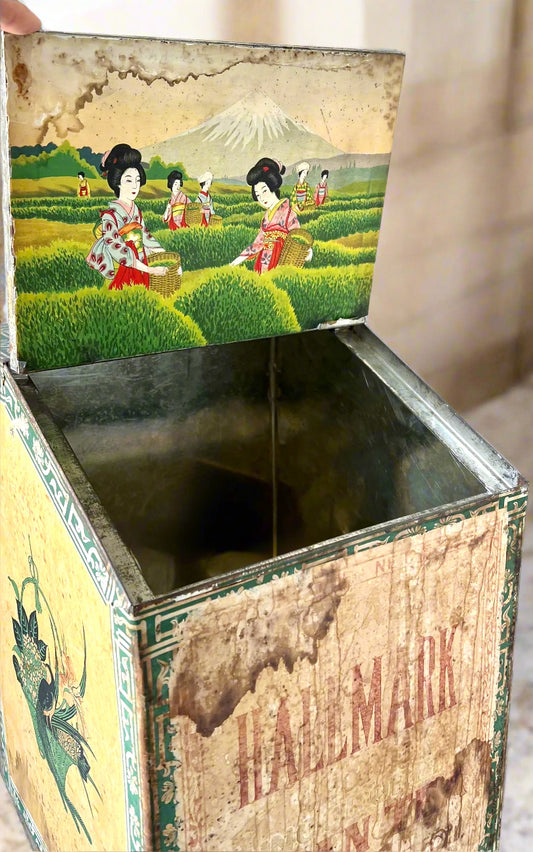 Antique Metal Tea Bin