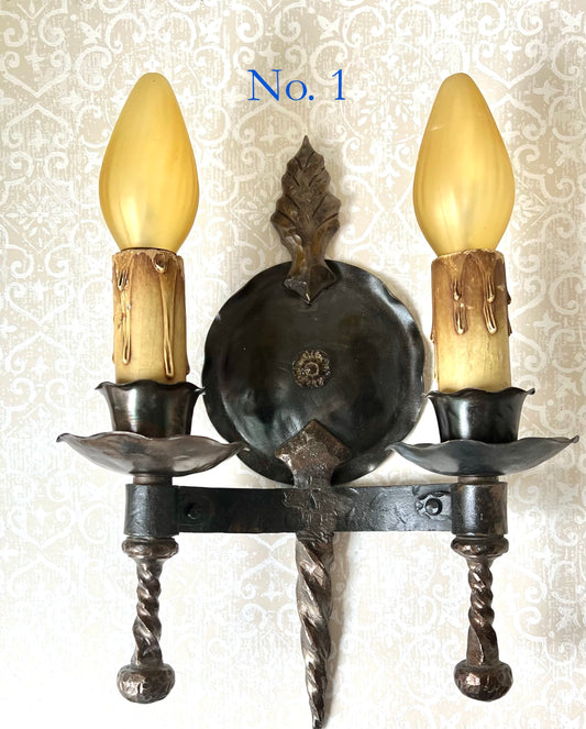 Bronze Metal Spanish Revival Sconce - Antique