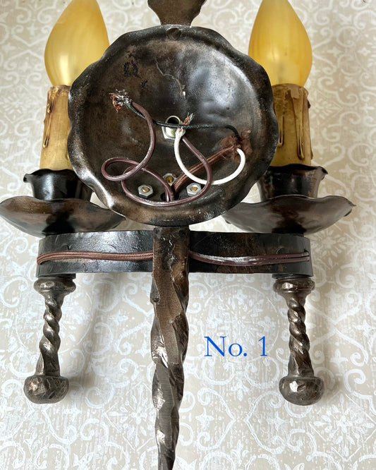 Bronze Metal Spanish Revival Sconce - Antique