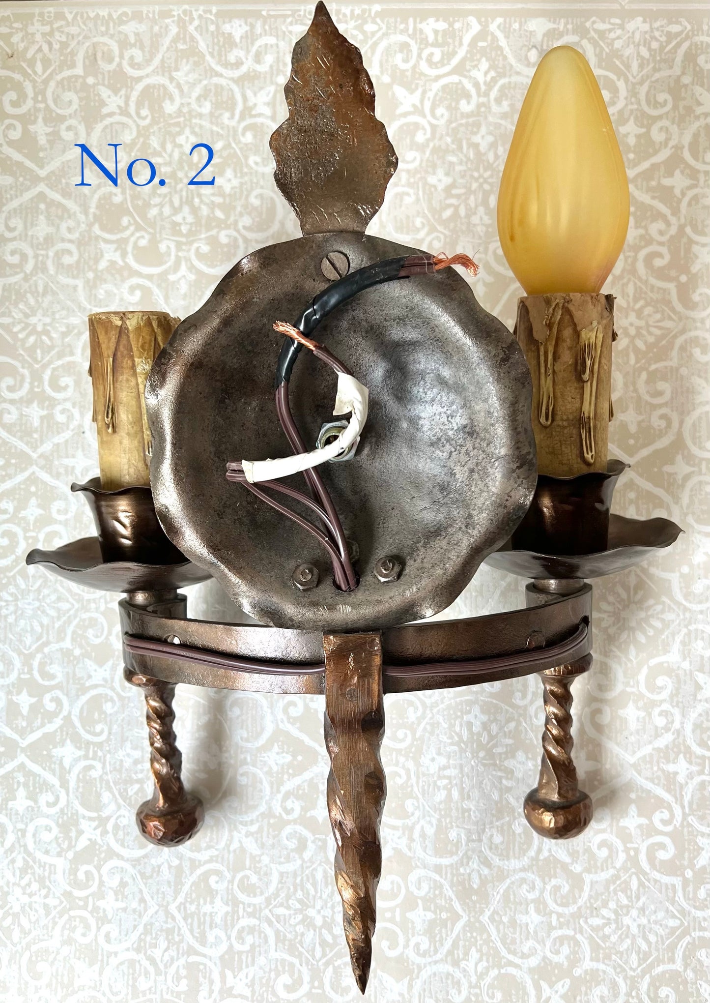 Bronze Metal Spanish Revival Sconce - Antique