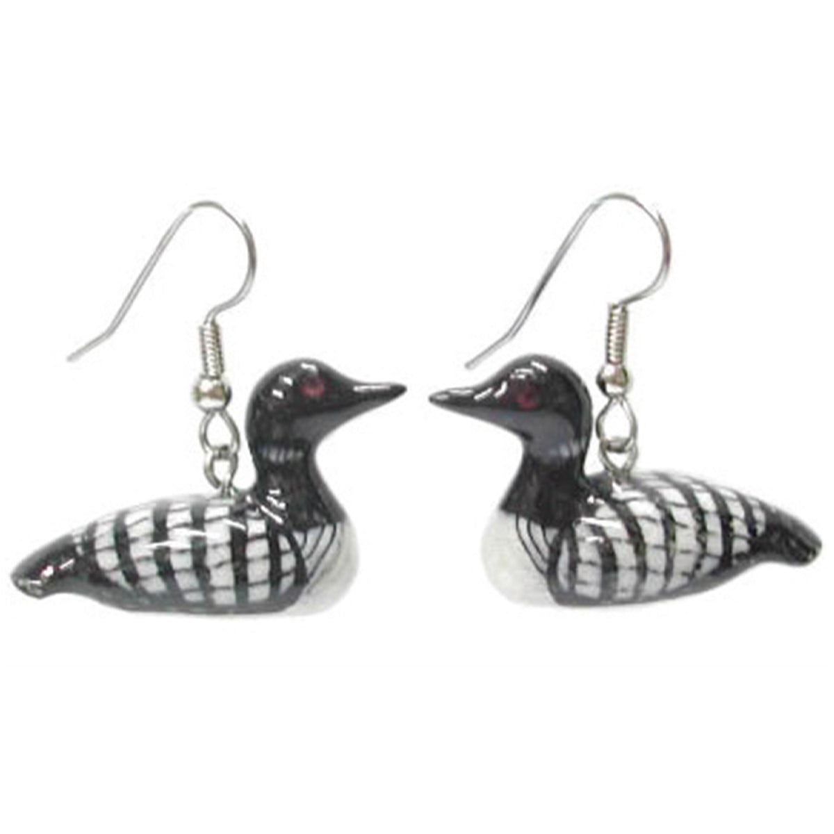 Loon Earrings - Porcelain