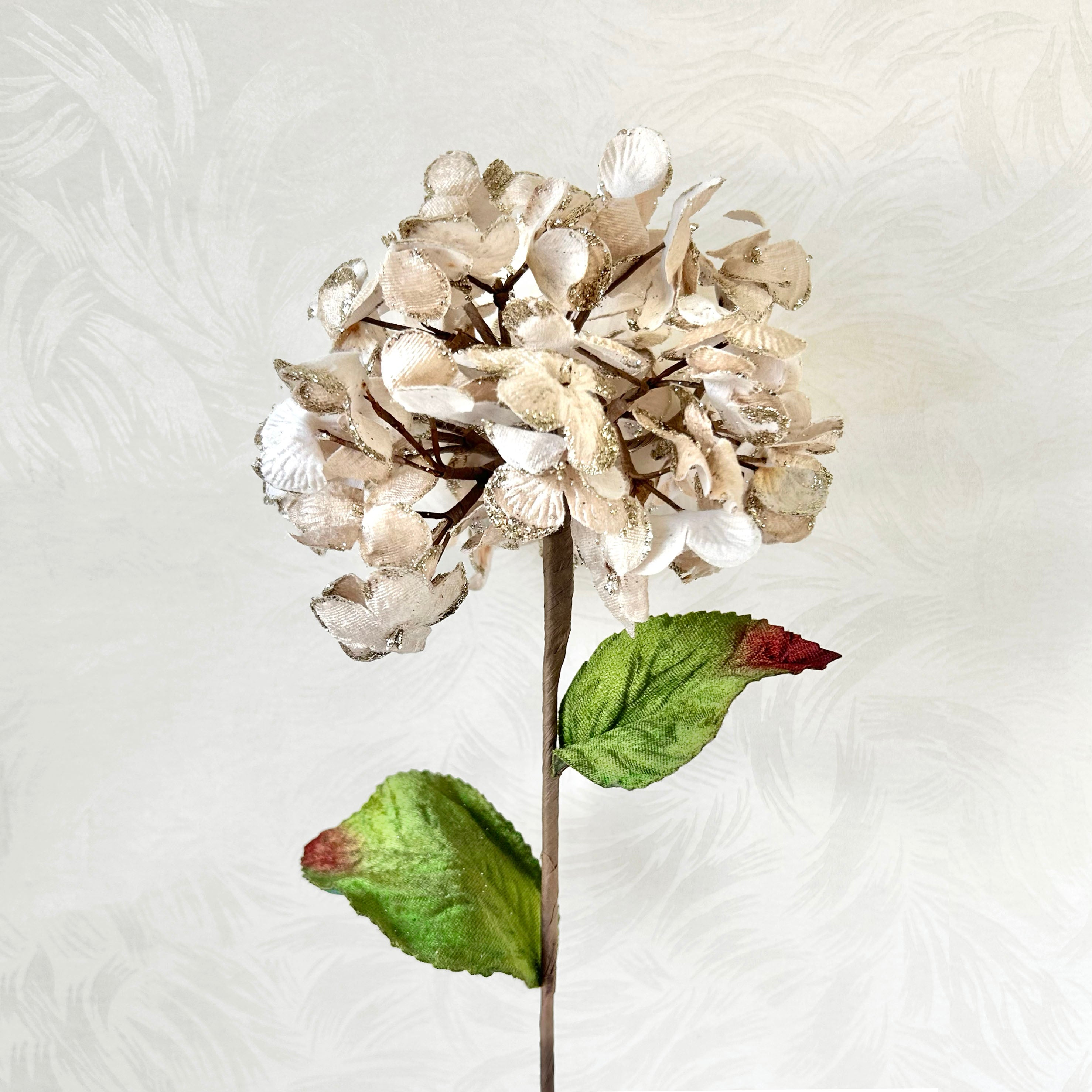 Long Stem Glittered Velvet Hydrangea Spray – Rose Mille