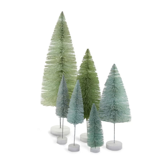 Set of 6 Bottle Brush Trees