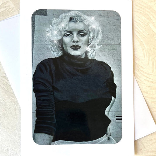 Blonde Bombshell Glittered Handmade Card