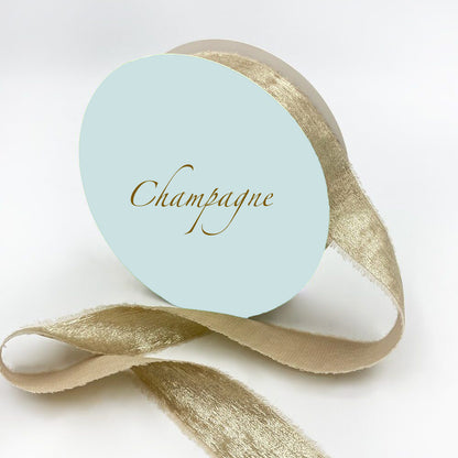 Metallic Gold Chiffon Frayed Edge Ribbon - Multiple Colors